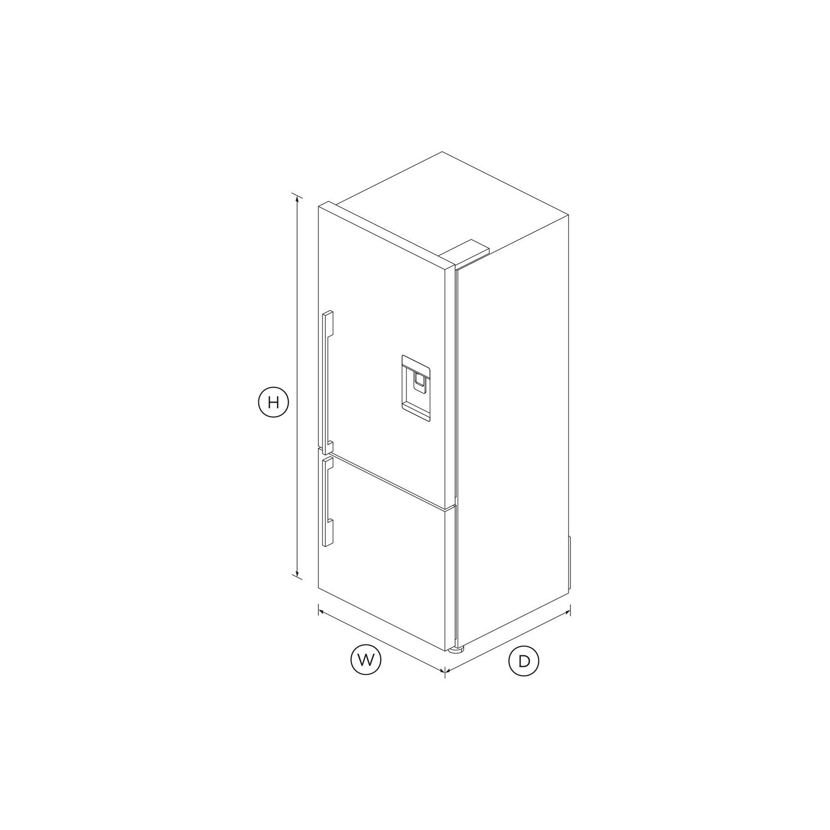 Freestanding Refrigerator Freezer, 68cm, 413L, Ice & Wa gallery detail image