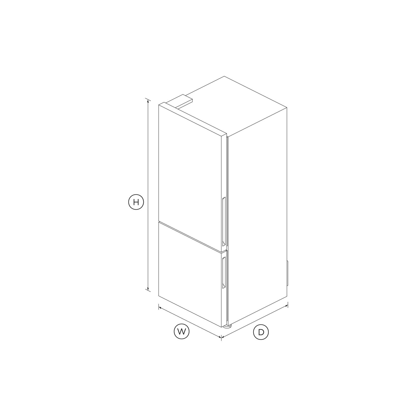 Freestanding Refrigerator Freezer, 63.5cm, 351L, Left Hinge gallery detail image