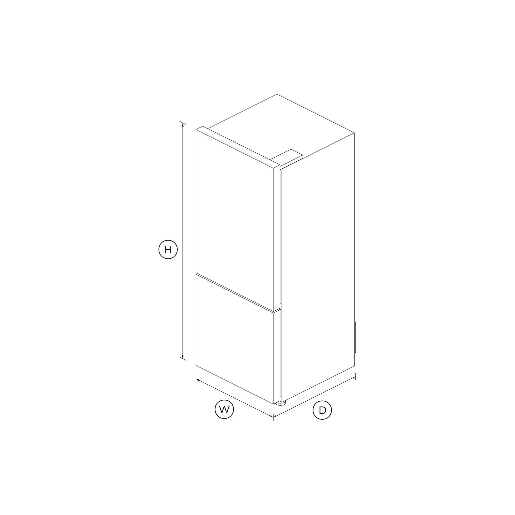 Freestanding Refrigerator Freezer, 63.5cm, 351L gallery detail image