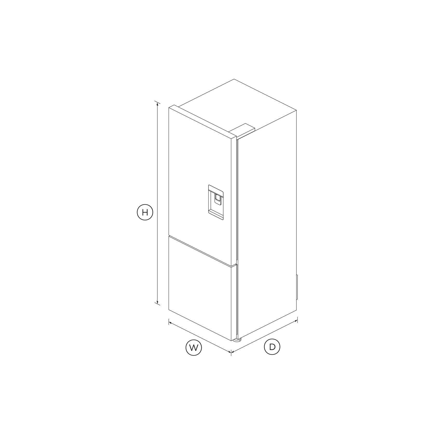 Freestanding Refrigerator Freezer, 63.5cm, 380L, Ice & Water gallery detail image