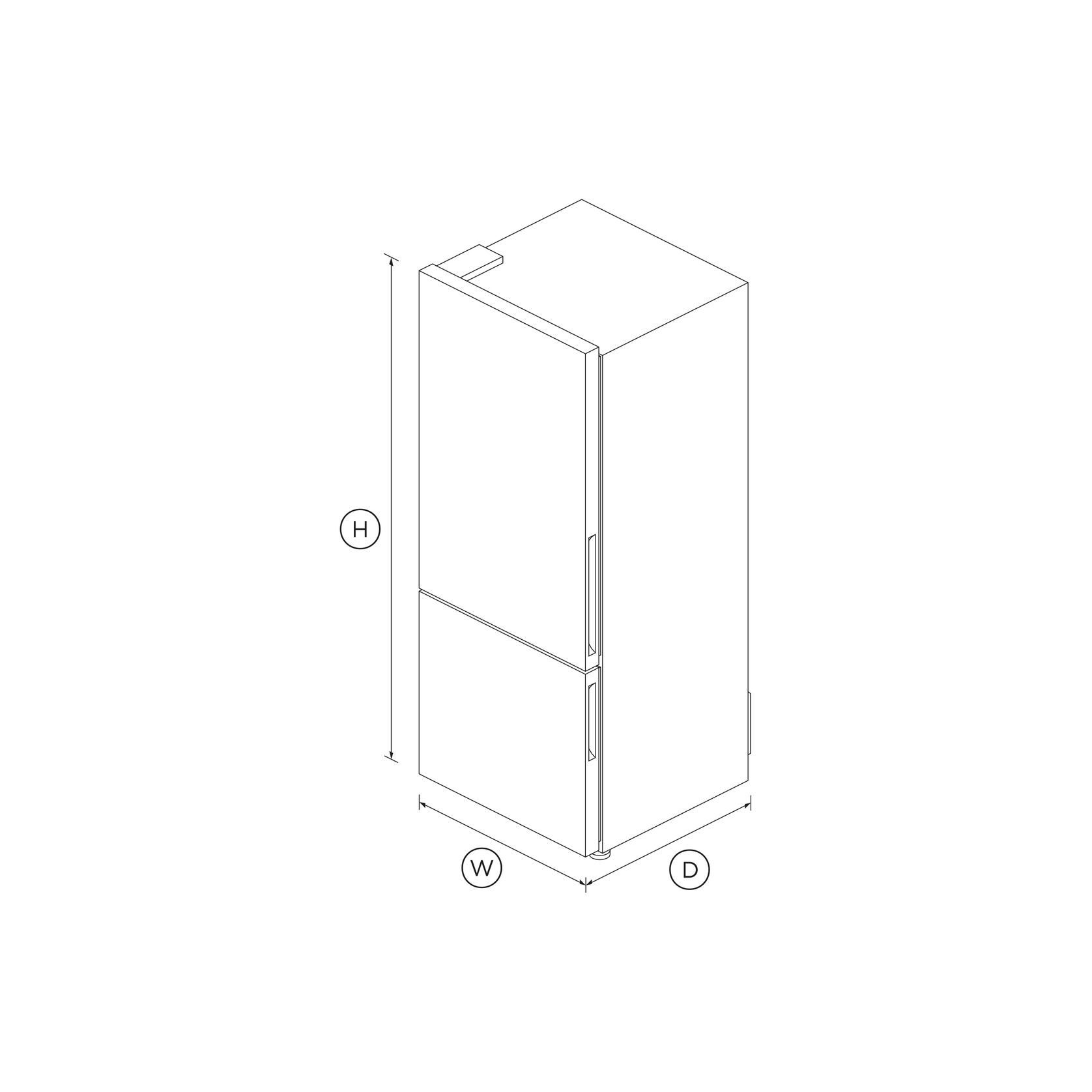 Freestanding Refrigerator Freezer, 68cm, 413L gallery detail image