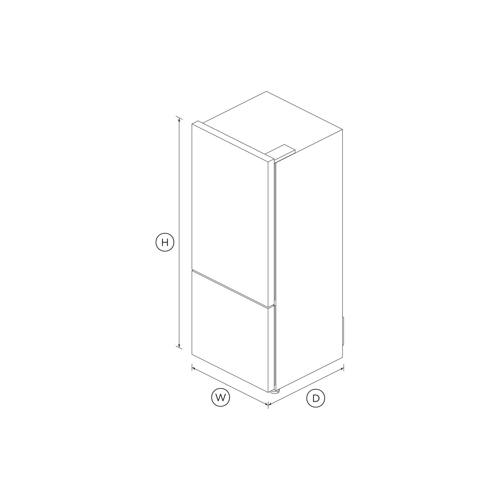 Freestanding Refrigerator Freezer, 68cm, 413L, Right Hinge gallery detail image
