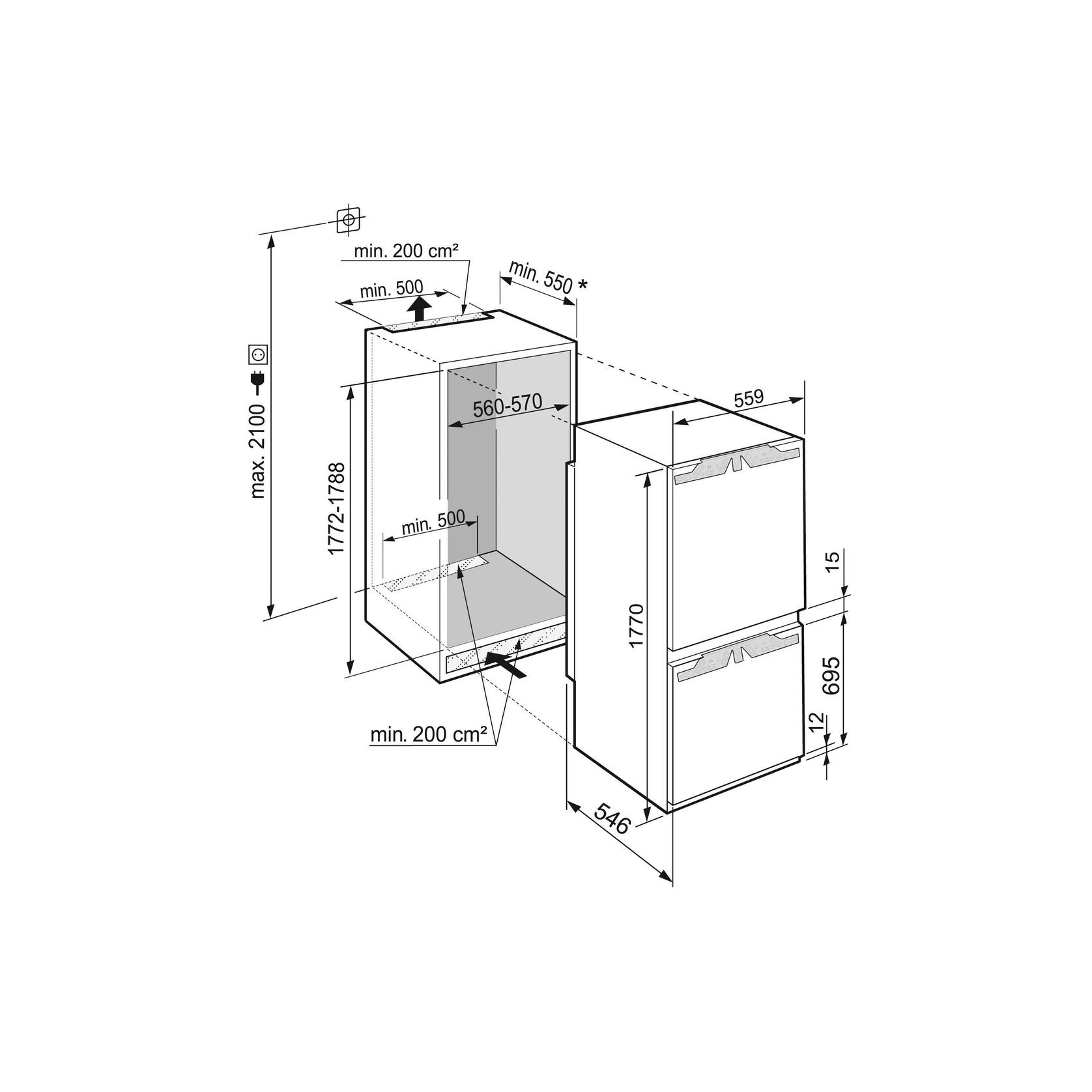 ICNh 5103 Pure EasyFresh | Fully Integrated Bottom Mount gallery detail image