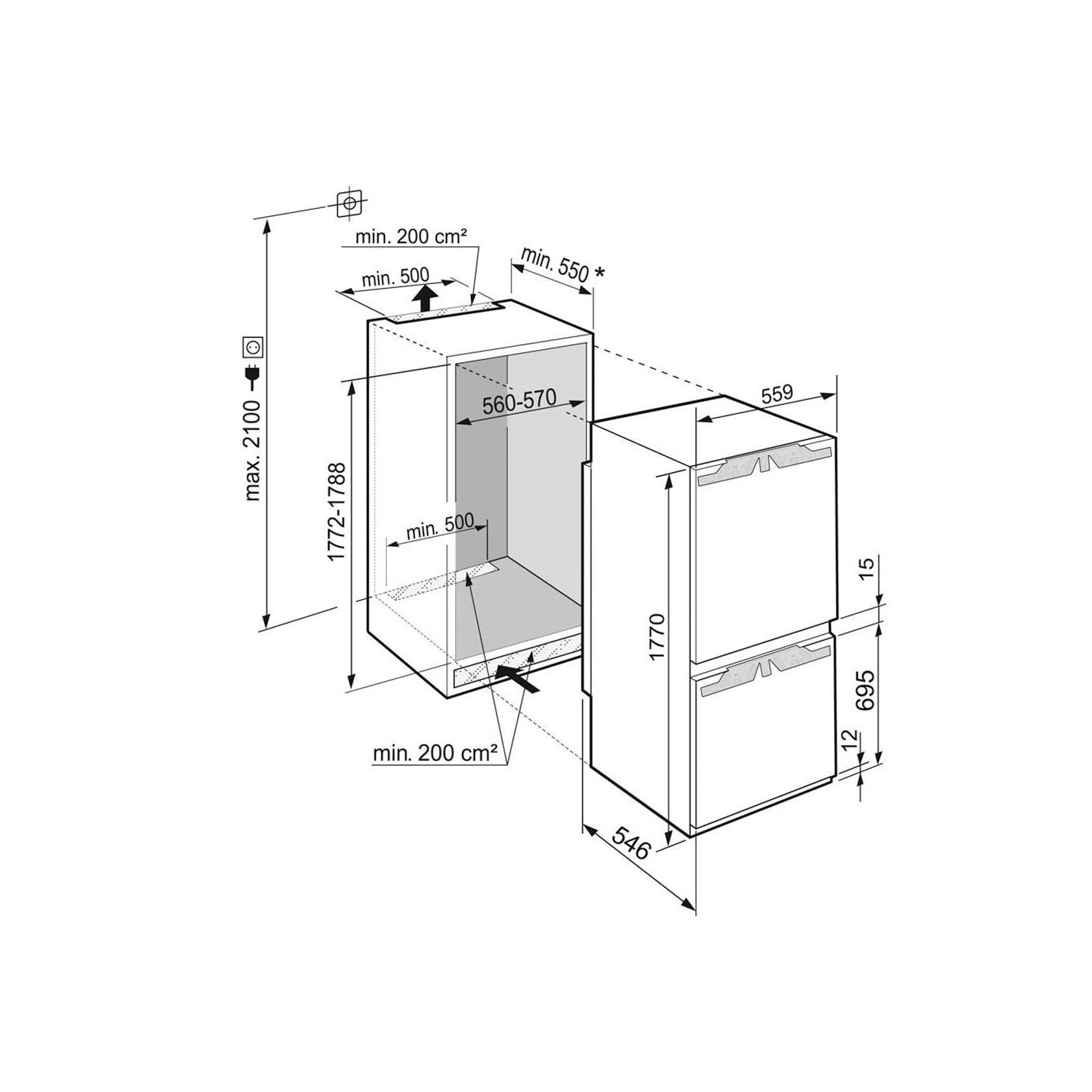 ICNh 5123 Plus EasyFresh | Fully Integrated Bottom Mount gallery detail image