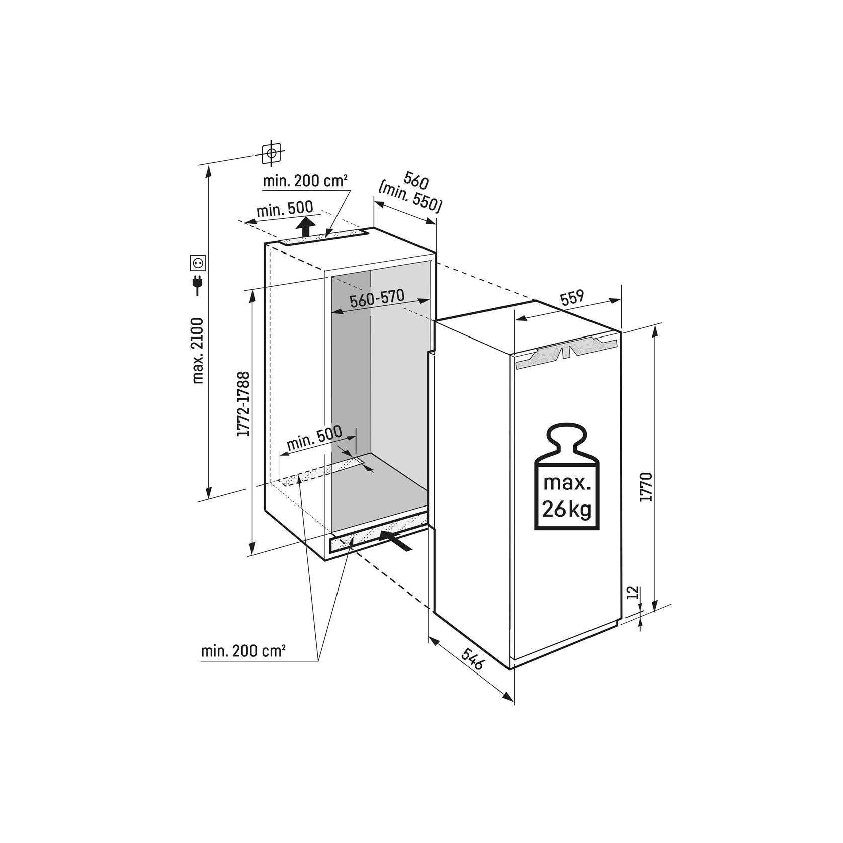 SIFNh 5128 'Plus' No Frost | Fully Integrated Freezer gallery detail image