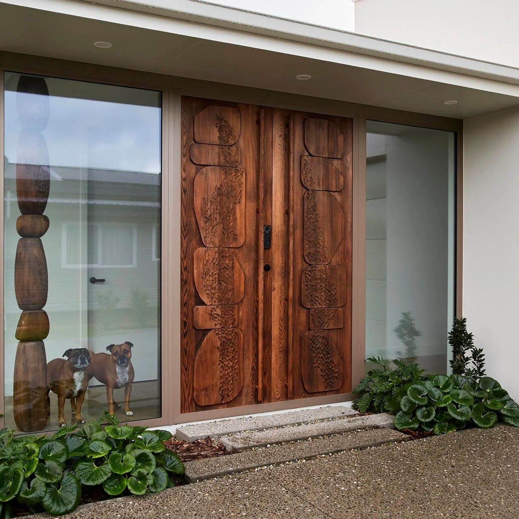 Shou Sugi Ban Entrance Doors — Red Cedar gallery detail image