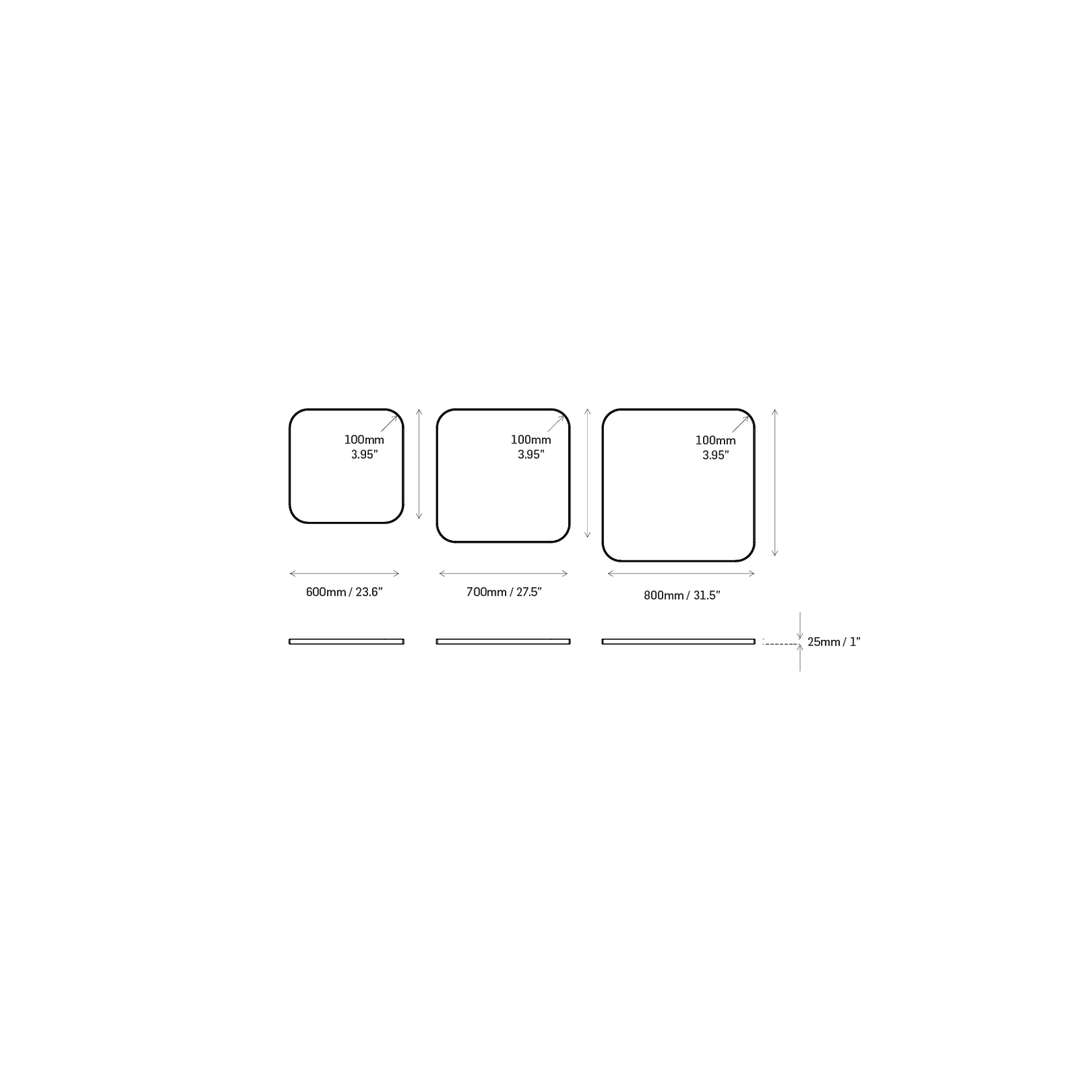 Square Timber Edged Laminate Top With Rounded Corners gallery detail image