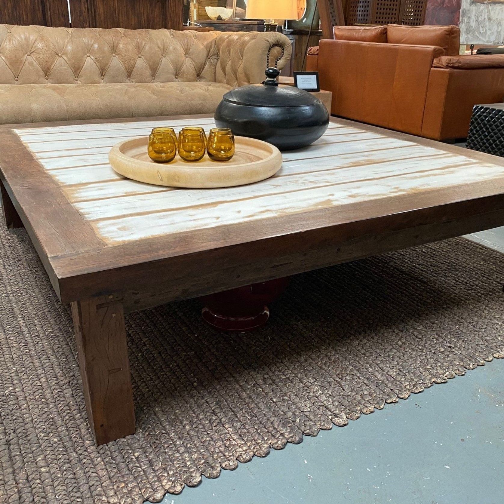 Old Teak Square Coffee Table gallery detail image
