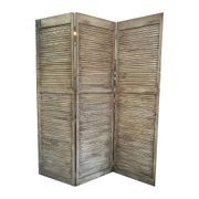 Antique Rustic Shutter Screen Handpainted Taupe gallery detail image