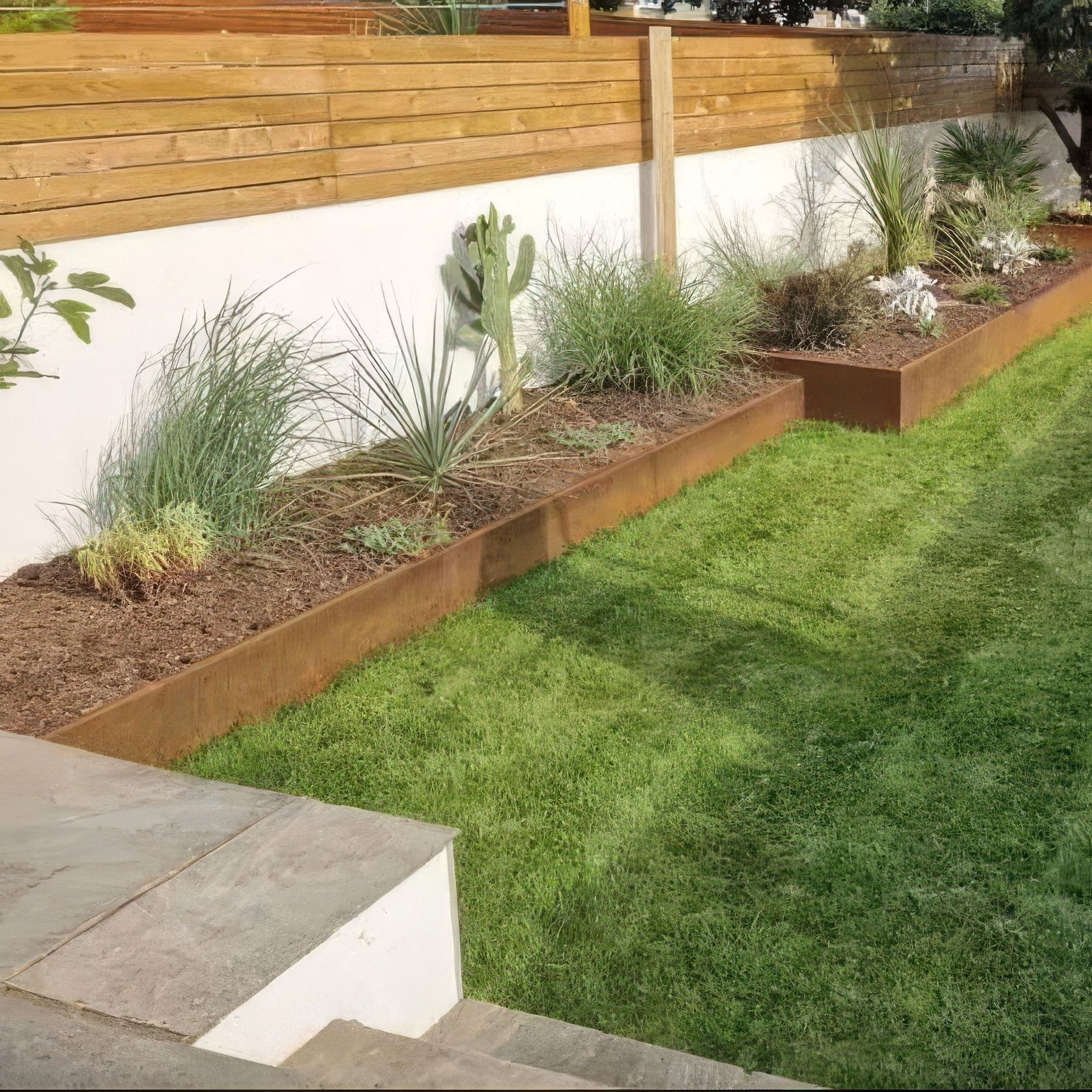 150 mm TerraEdge Rigid Corten Steel Garden Edging gallery detail image