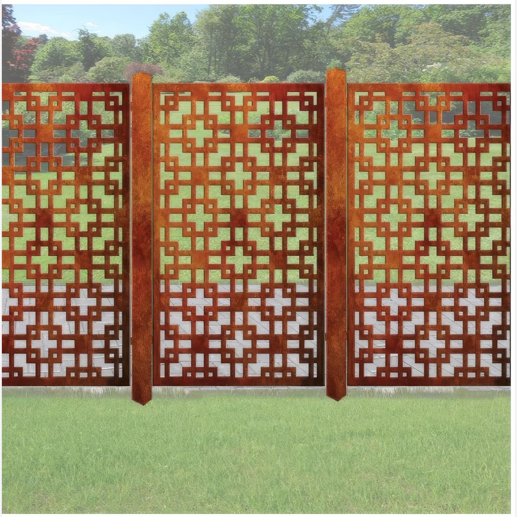 Decorative Screen & Fence Panel - The Squares gallery detail image