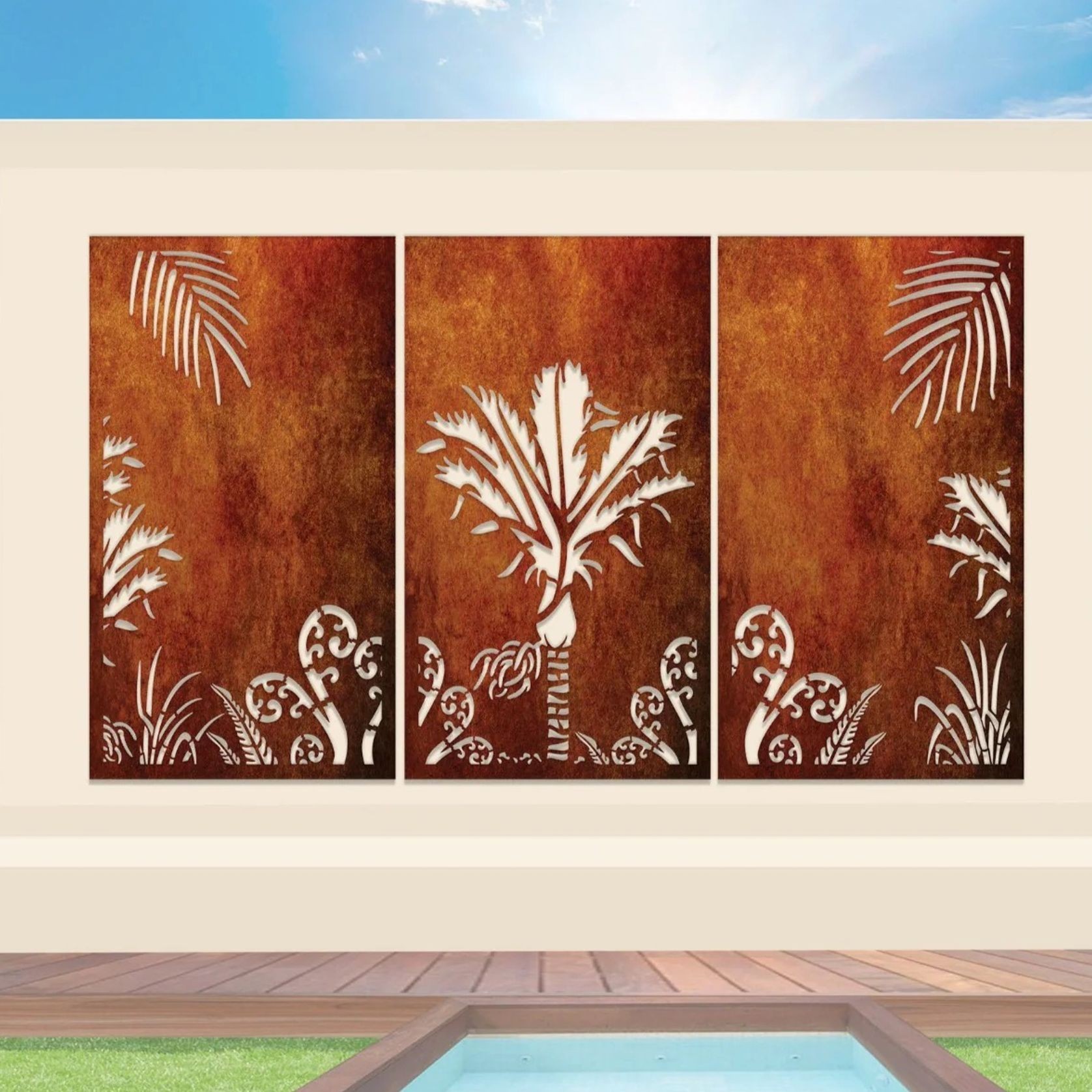 Privacy Screen - Nikau Decorative Panel Set gallery detail image