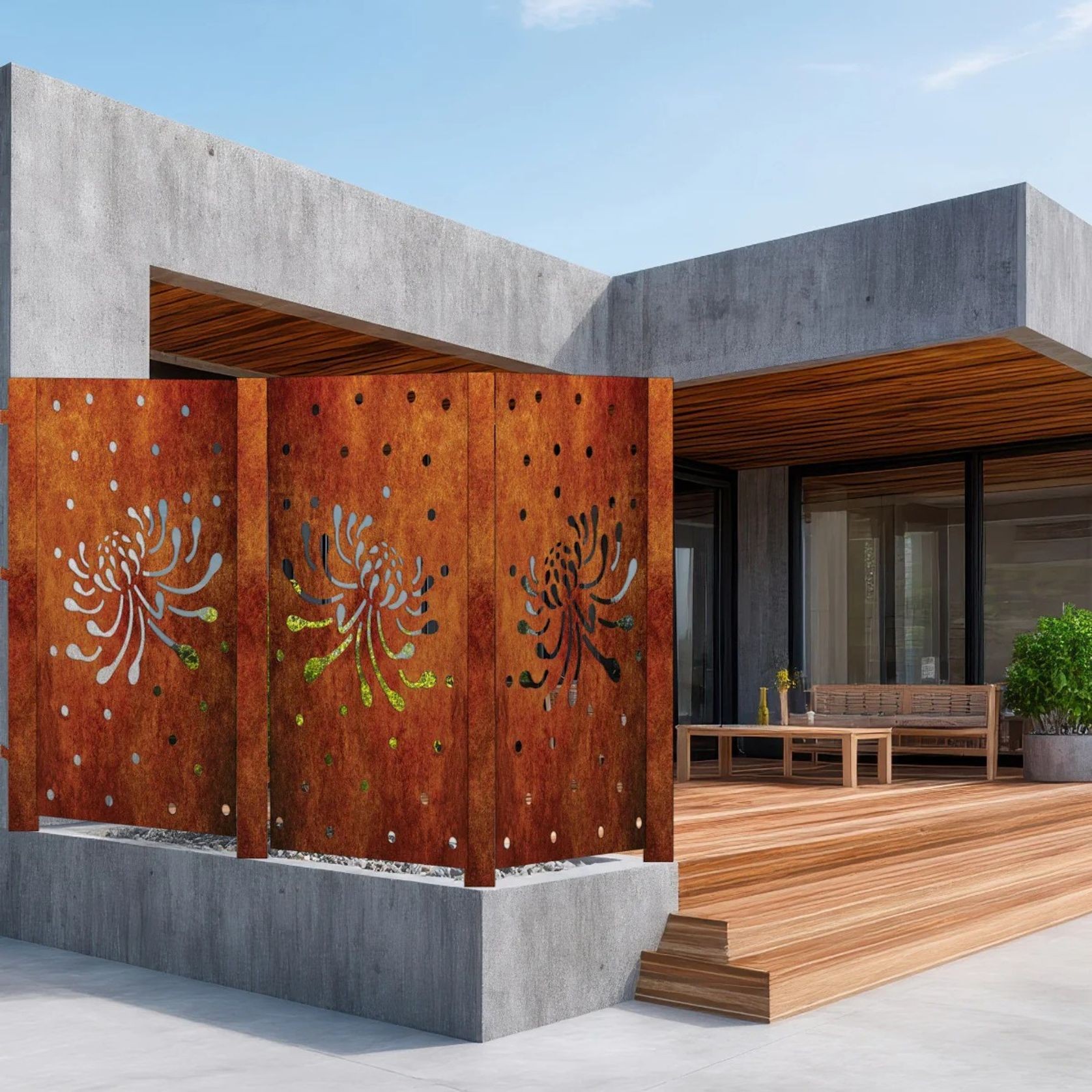 Fence Panels & Privacy Screen - Flower & Polka (Single) gallery detail image