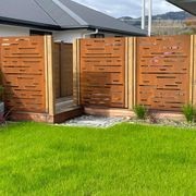 Corten Steel & Aluminium Fence Panel - Horizontal Lines gallery detail image