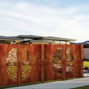 Decorative Laser Cut Fence Panel - Koru & Leaves gallery detail image