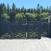 Corten Steel & Aluminium Fence Panel - Horizontal Lines gallery detail image