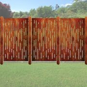 Vertical Lines - Corten Steel & Aluminium Fence Panel gallery detail image