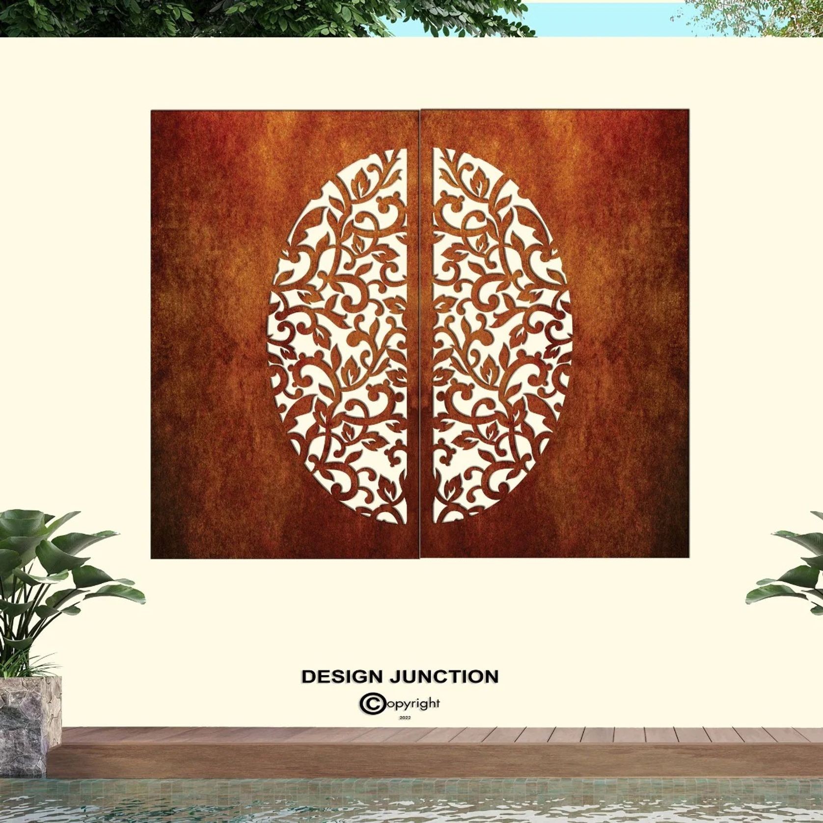 Decorative Laser Cut Fence Panel - Koru & Leaves gallery detail image