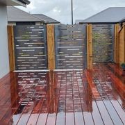 Corten Steel & Aluminium Fence Panel - Horizontal Lines gallery detail image