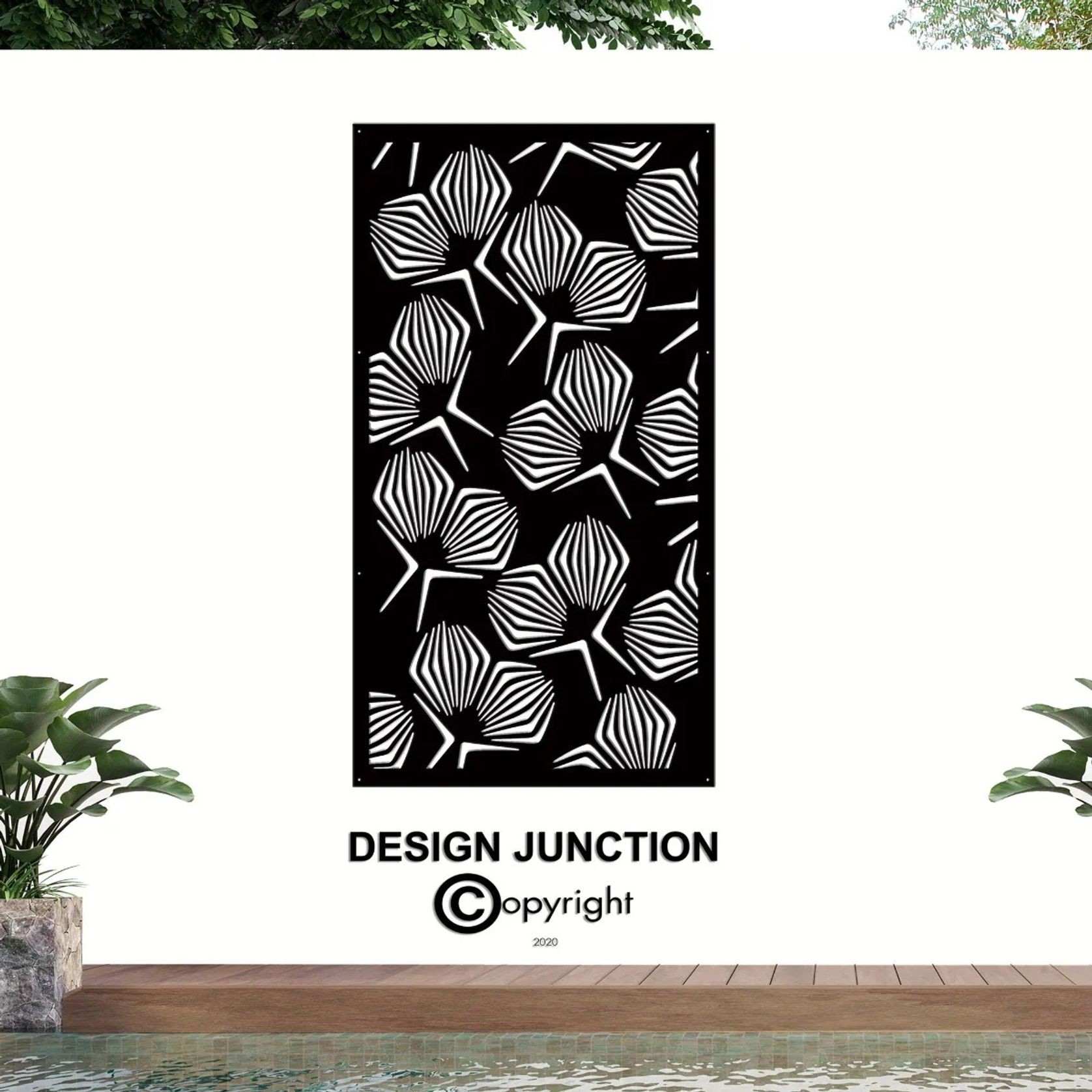 Privacy Screen & Fence Panel - Geometrical Flower gallery detail image