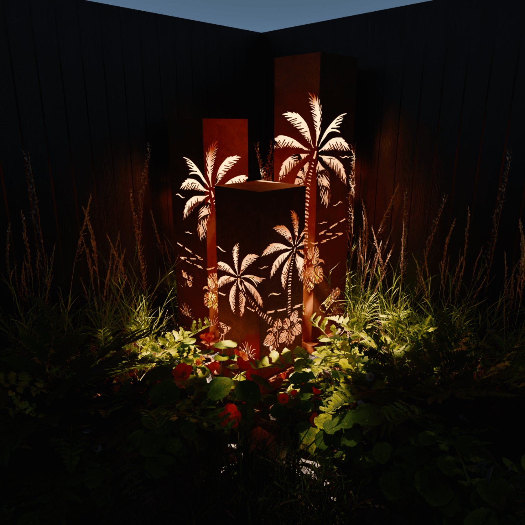 Corten Steel Garden Sculptures -The Tropical Delight gallery detail image