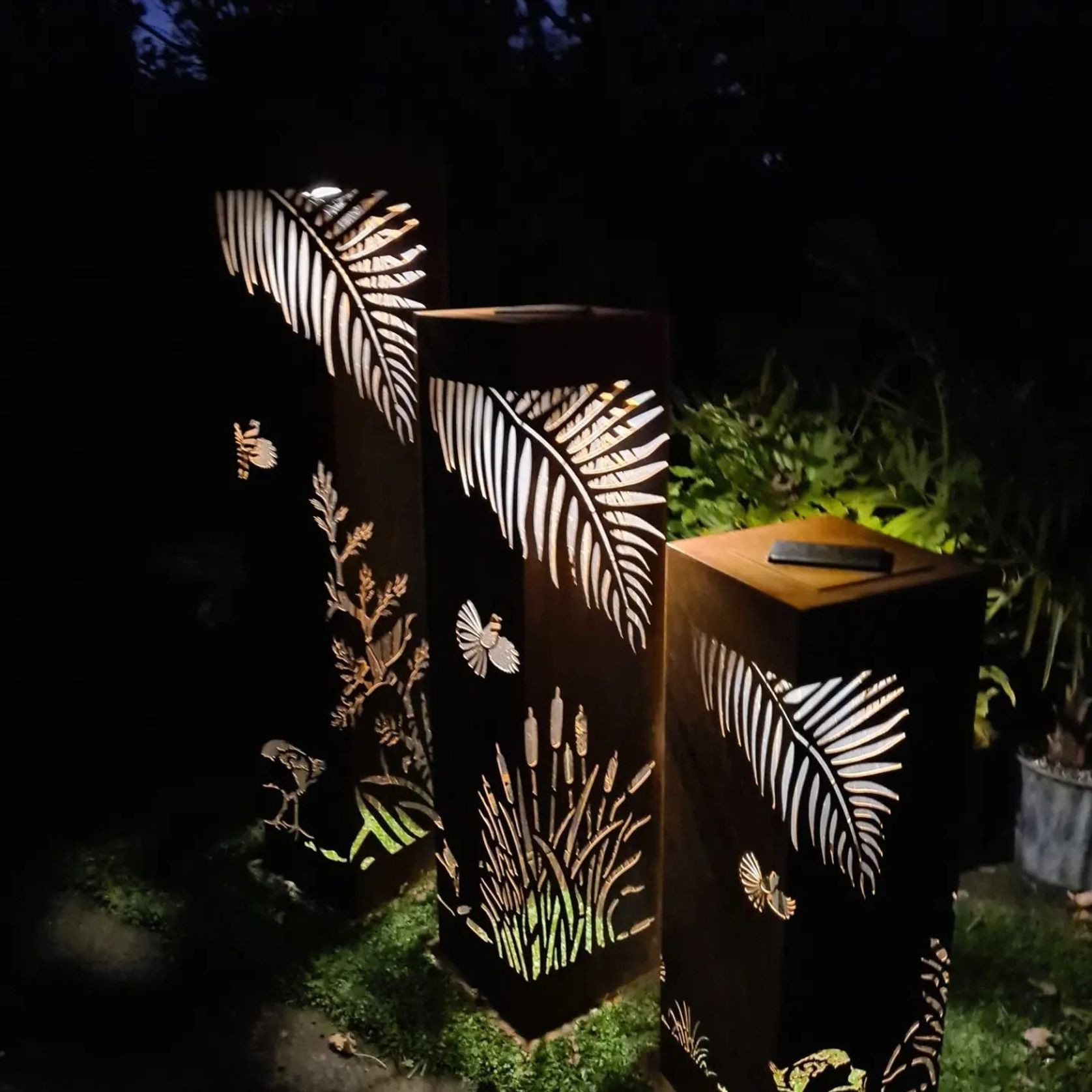Corten Steel Garden Sculptures -  Wild Light pillar gallery detail image