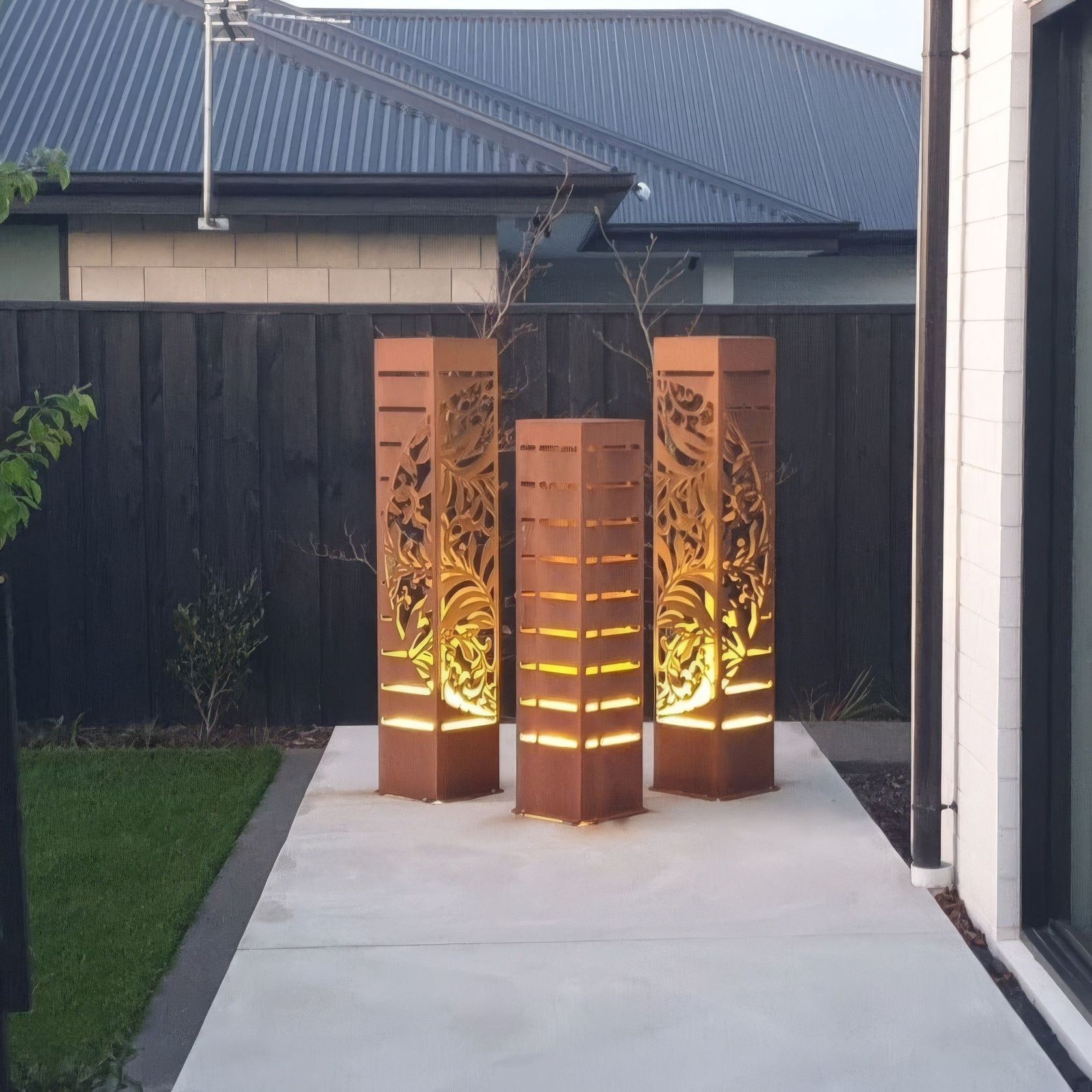Corten Steel Garden Sculptures - The Flora Set gallery detail image