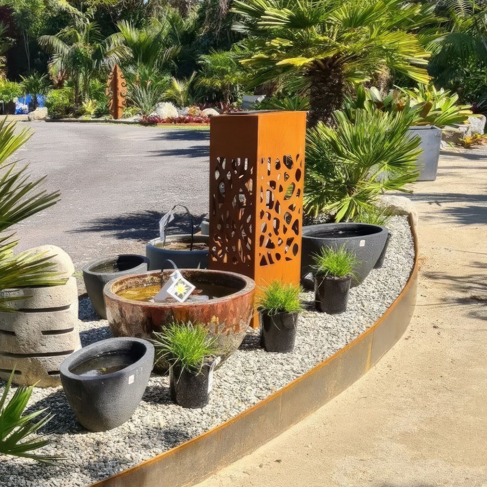 CortenAura Corten Steel Garden Pillar - The Net gallery detail image