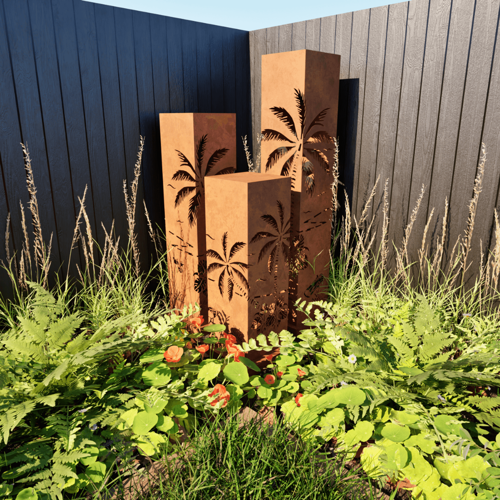 Corten Steel Garden Sculptures -The Tropical Delight gallery detail image
