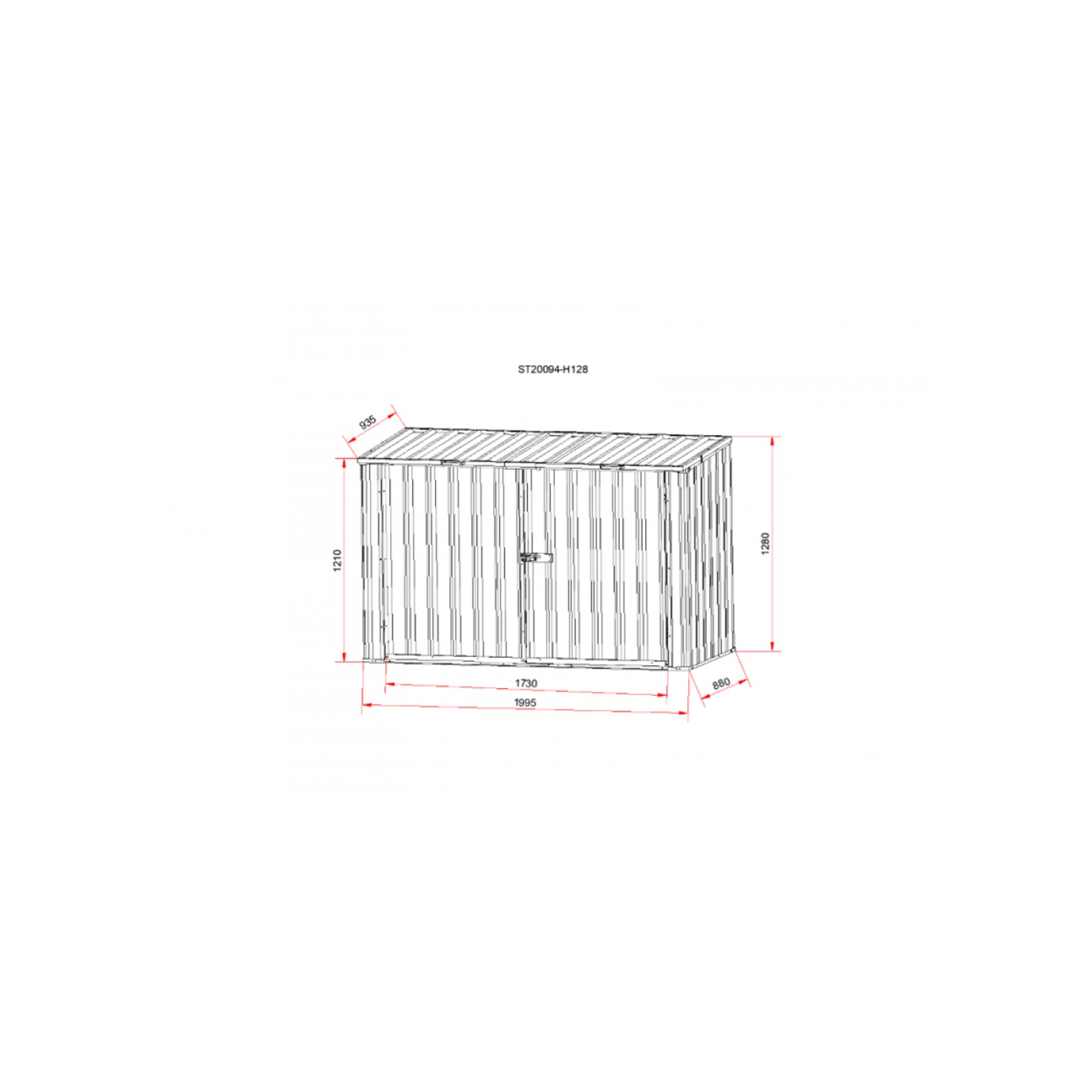 Garden Sheds Grey | YH-ST20094-H128-F-V-AKL gallery detail image