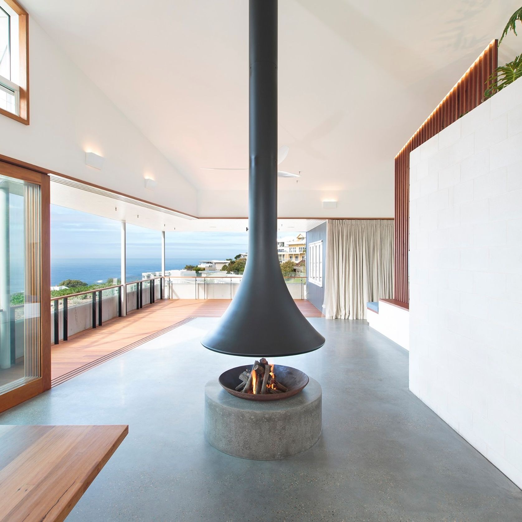 JC Bordelet Eva 992 - Suspended Wood Fireplace gallery detail image