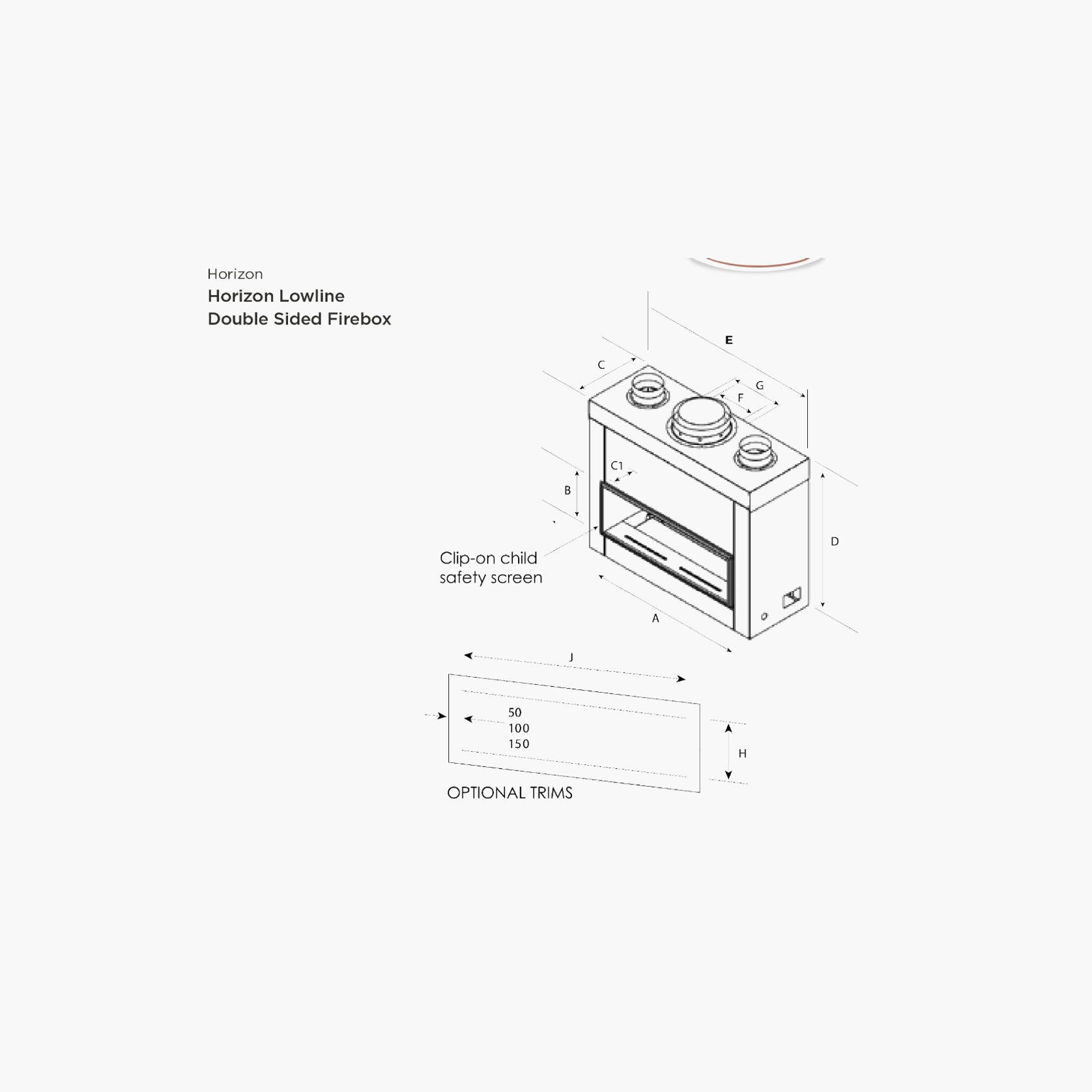 Horizon Lowline Double Sided | Gas Fireplace gallery detail image