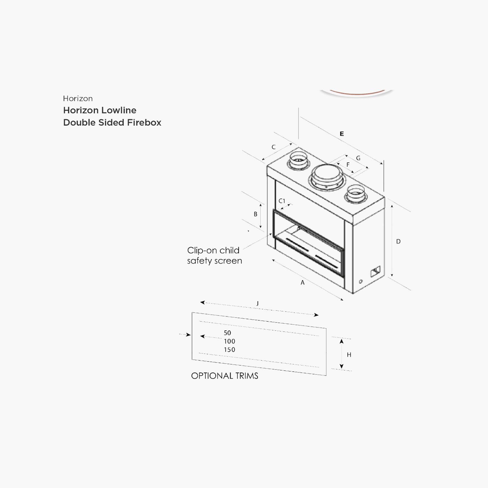 Horizon Lowline Double Sided | Gas Fireplace gallery detail image