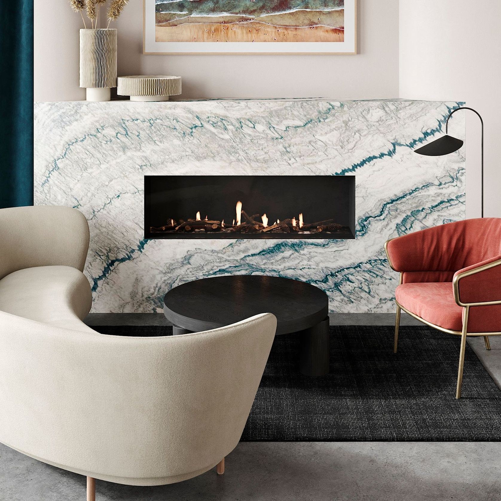 Escea DS1400 High Output Frameless Gas Fireplace gallery detail image