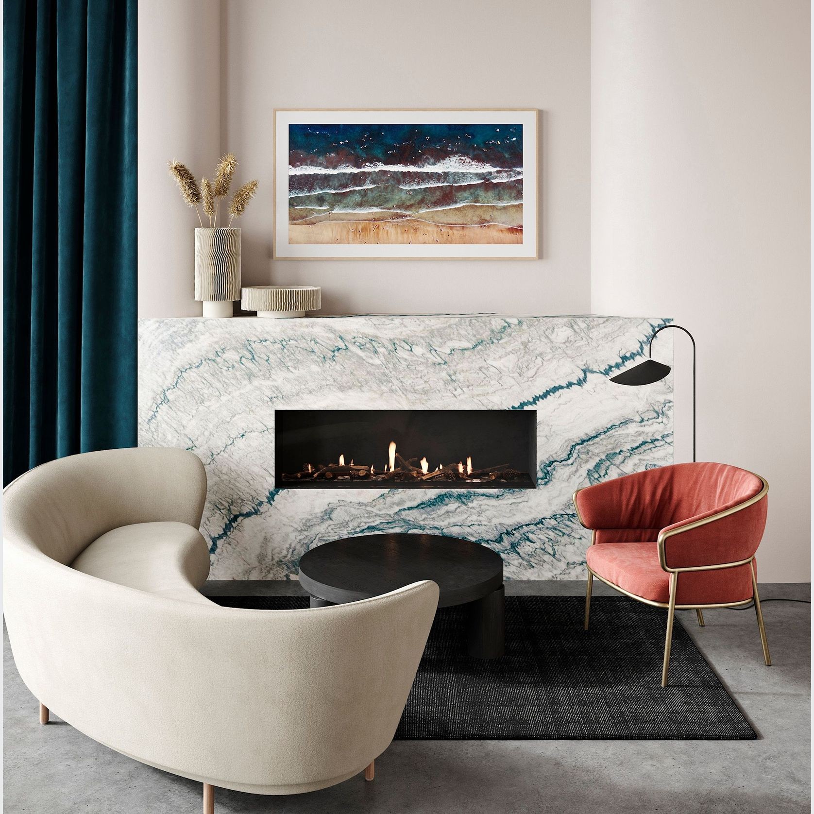 Escea DS1400 High Output Frameless Gas Fireplace gallery detail image