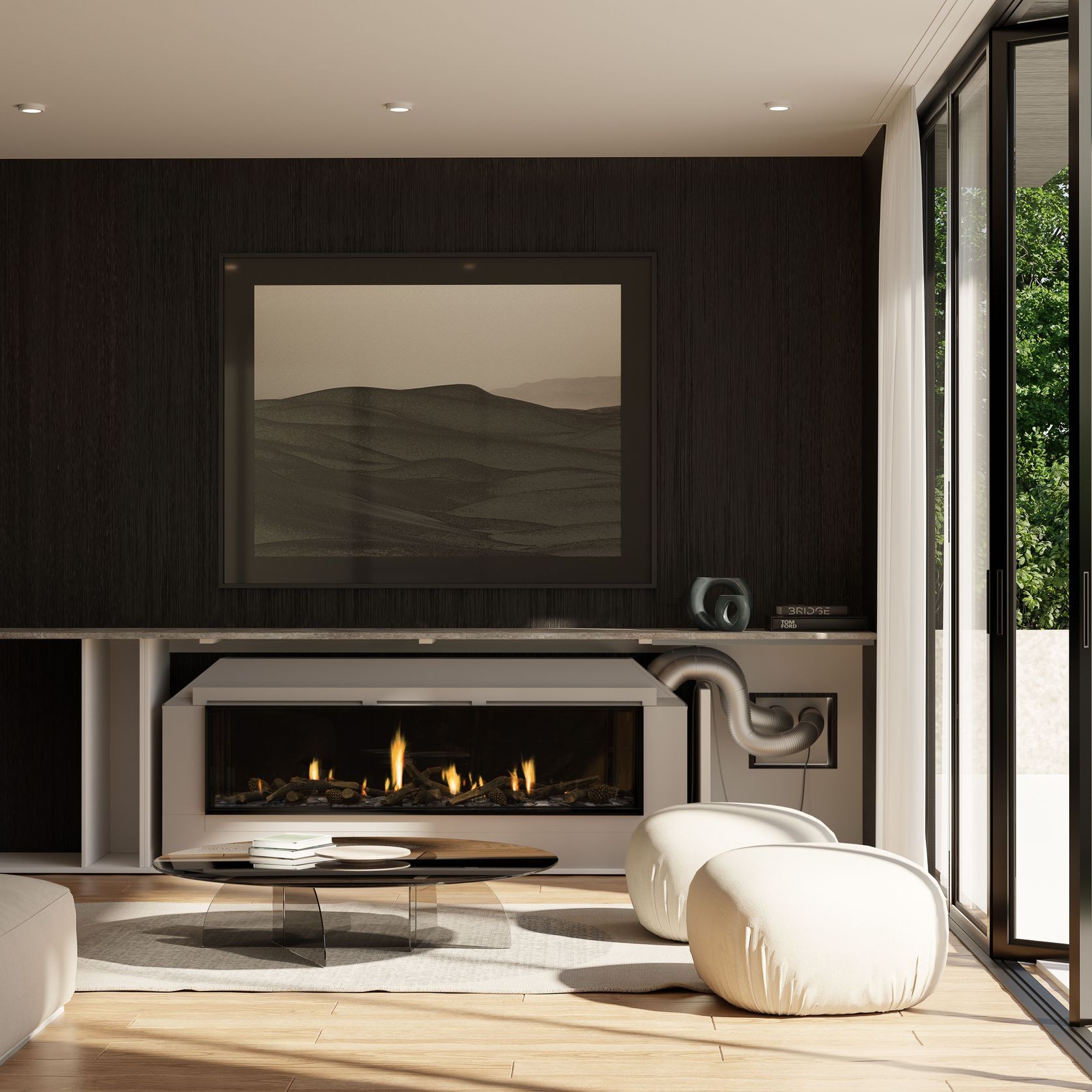 Escea DS1650 High Output Frameless Gas Fireplace gallery detail image