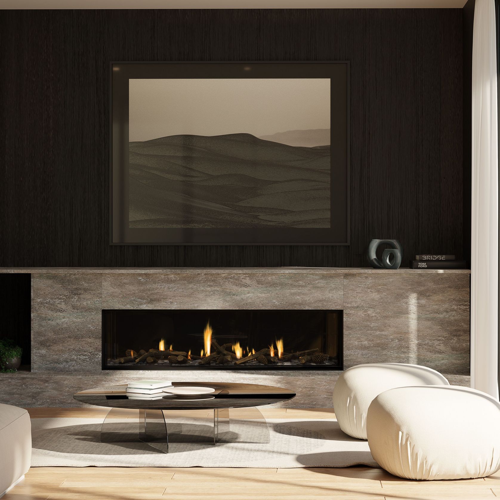 Escea DS1650 High Output Frameless Gas Fireplace gallery detail image