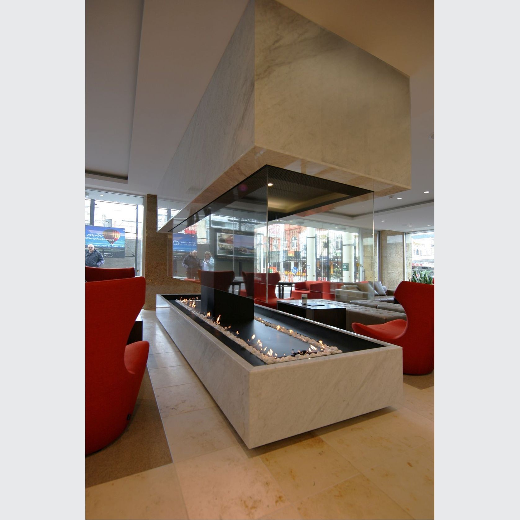 Custom Living Flame Asymmetrical Fireplace gallery detail image