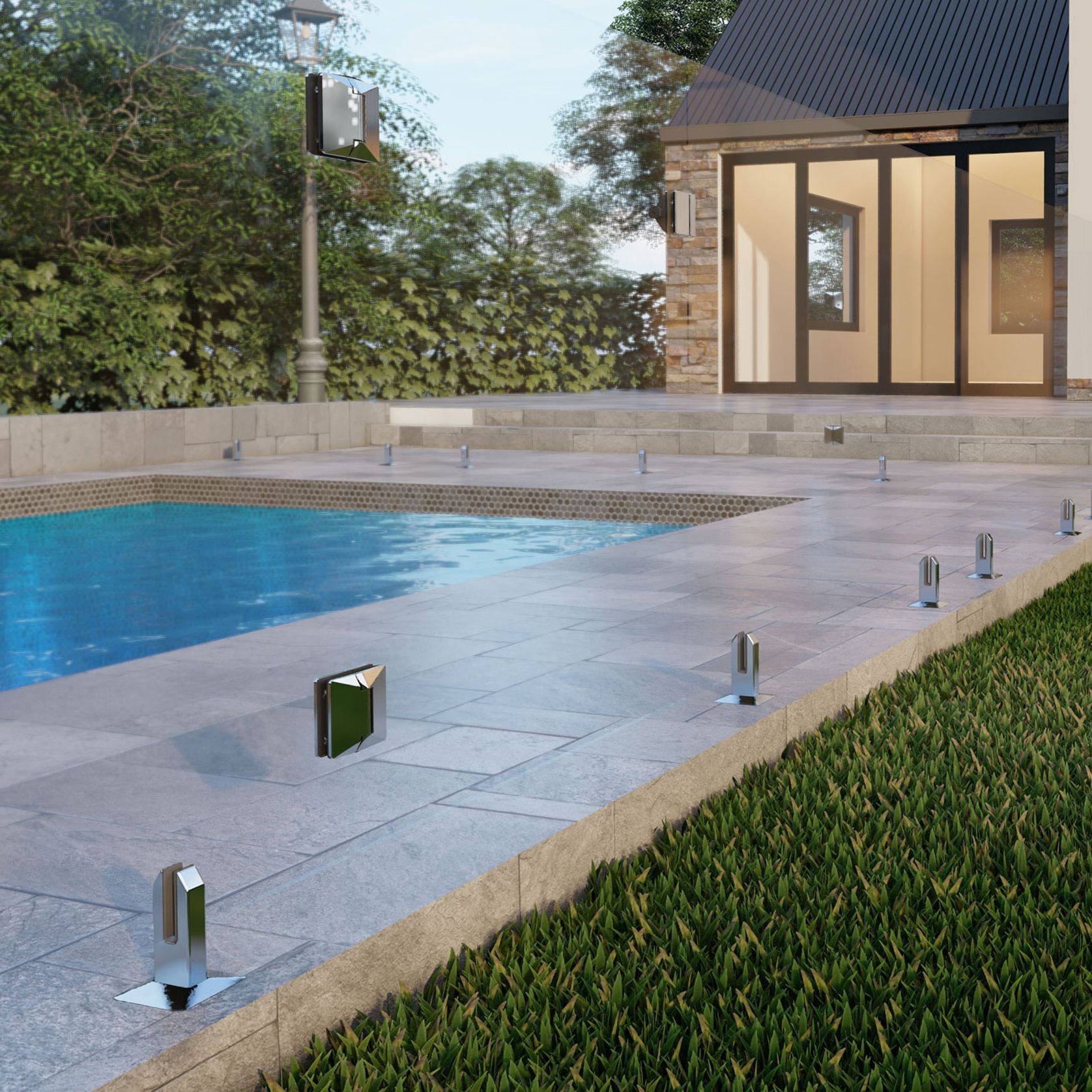 Edgetec® Atlantic and Luxe Latch Glass Pool Gate System gallery detail image
