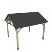 Cedar Wood Patio Gazebo with Black Hard Top Roof gallery detail image