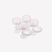 Ribbed Champagne Coupe- Set 4 Blush gallery detail image