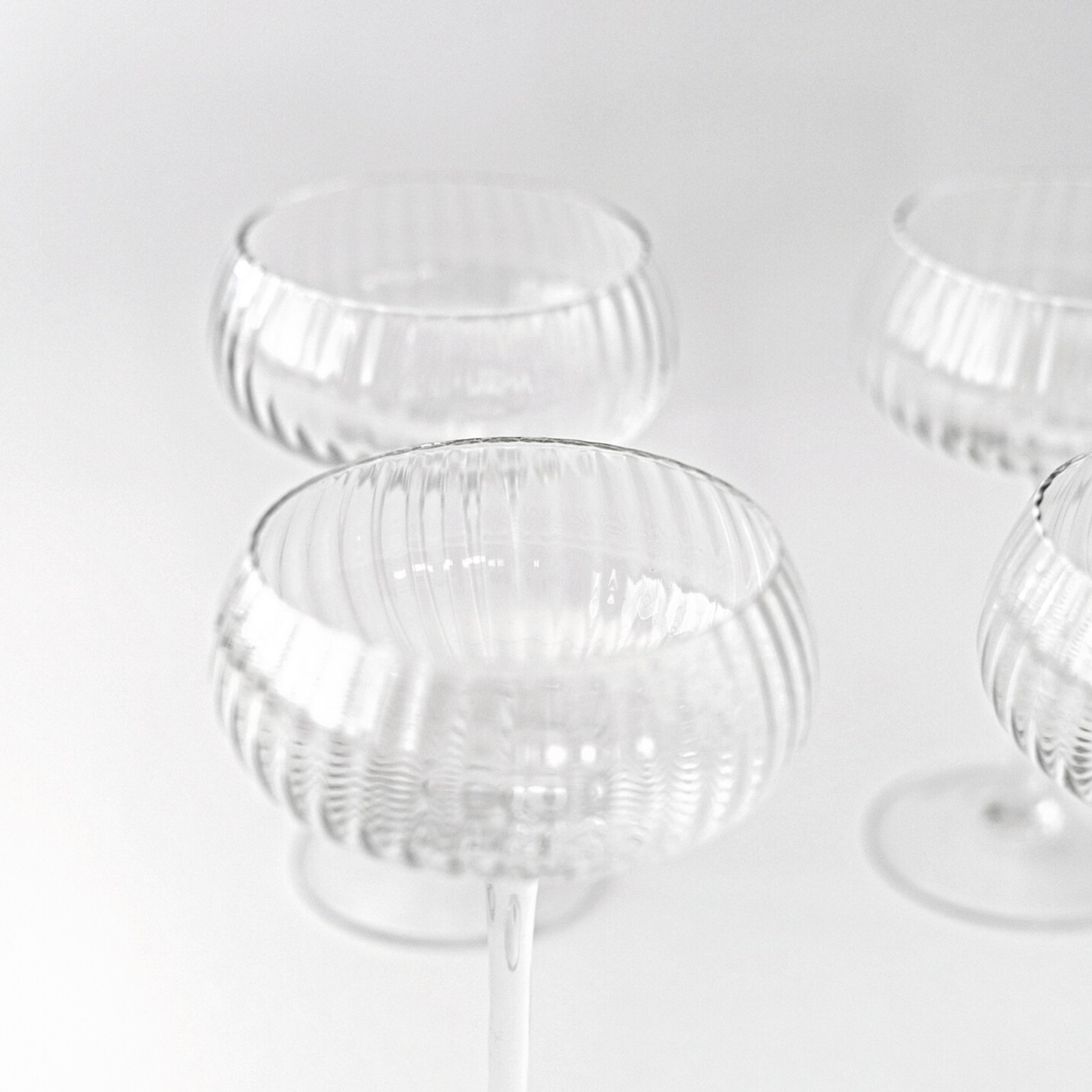 Ribbed Champagne Coupe- Set 4 Clear gallery detail image