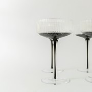 Ribbed Cocktail Glasses- Set 4 Charcoal gallery detail image