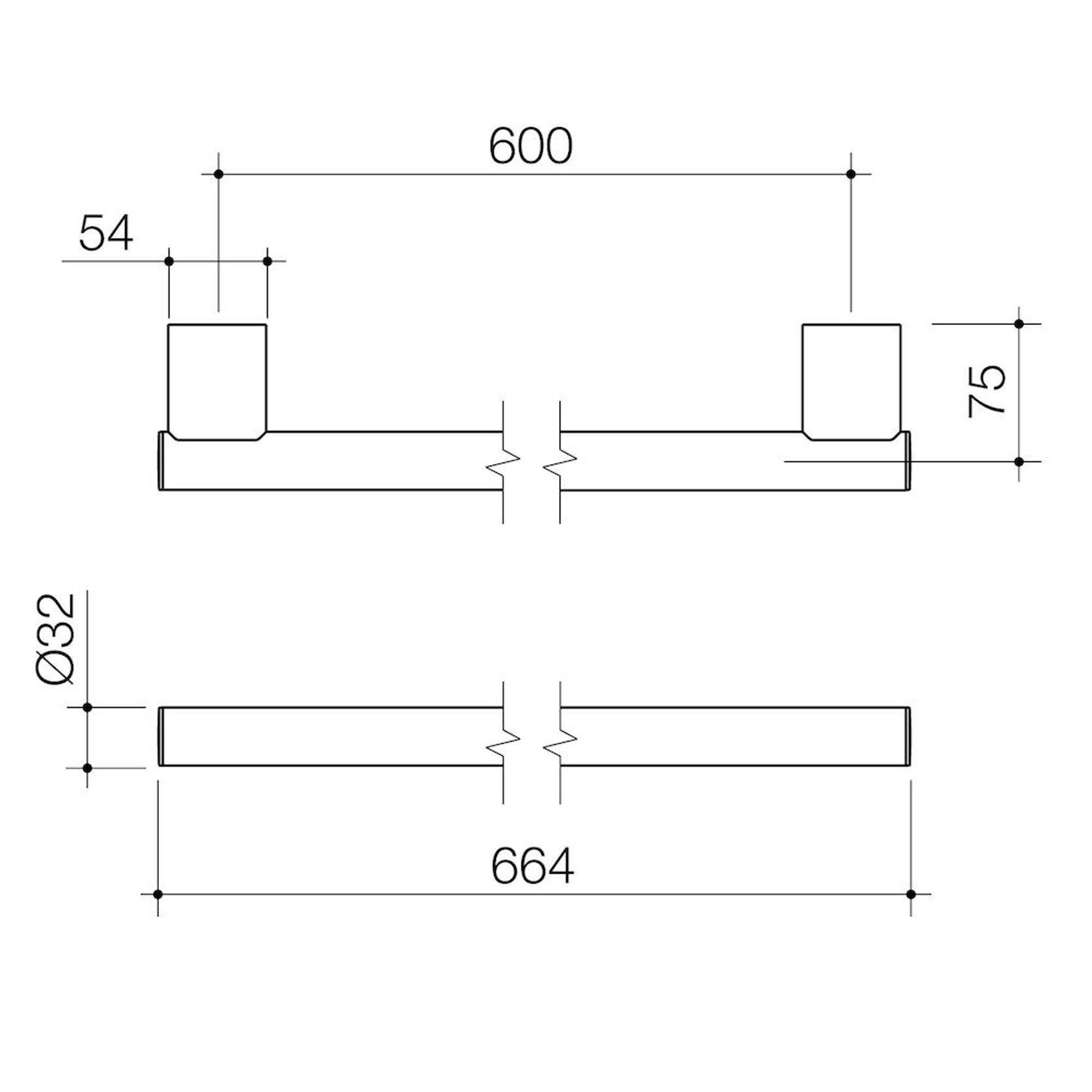 Opal Support Rail 600mm Straight gallery detail image