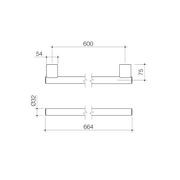 Opal Support Rail 600mm Straight gallery detail image