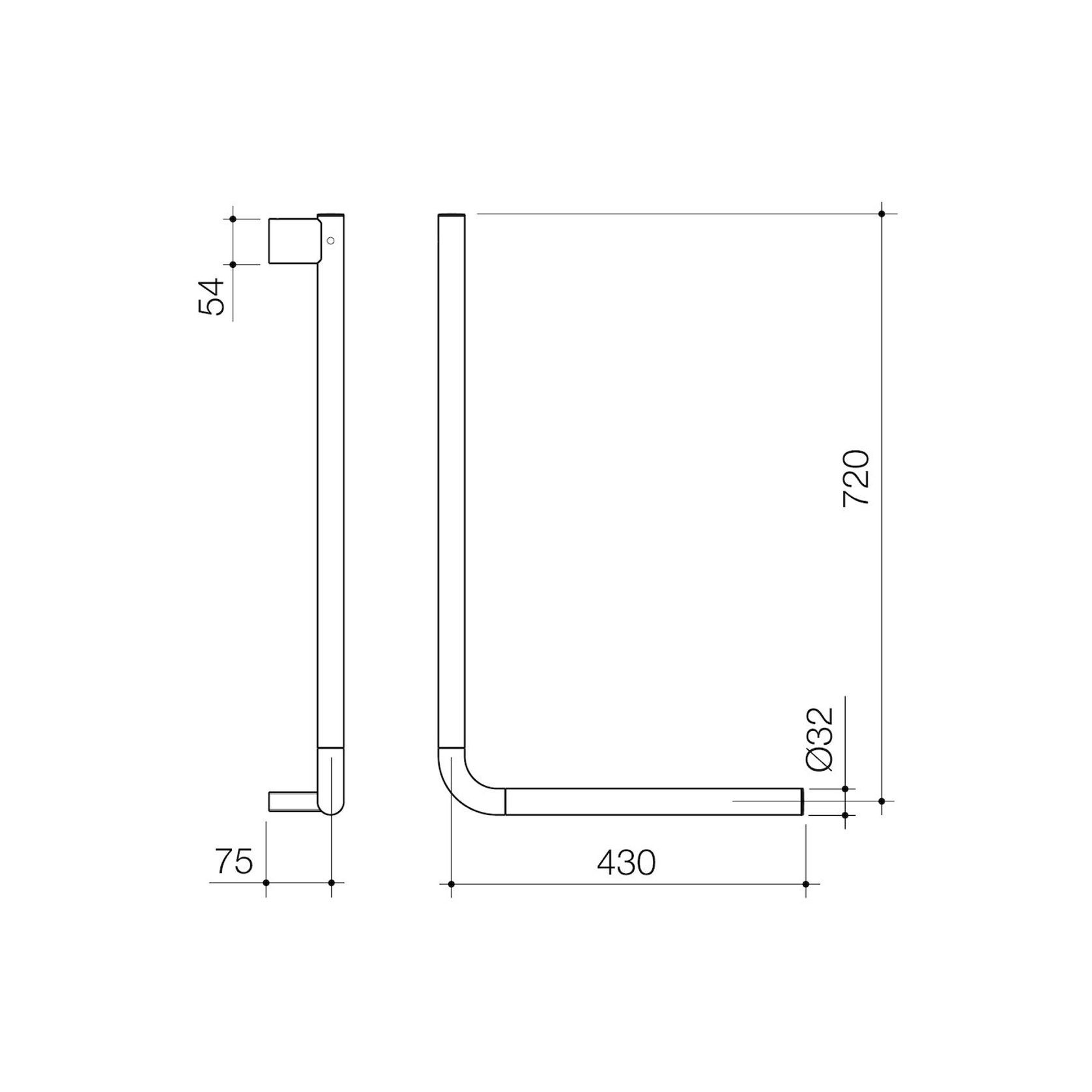 Opal Support Rail 90 Degree Angled gallery detail image