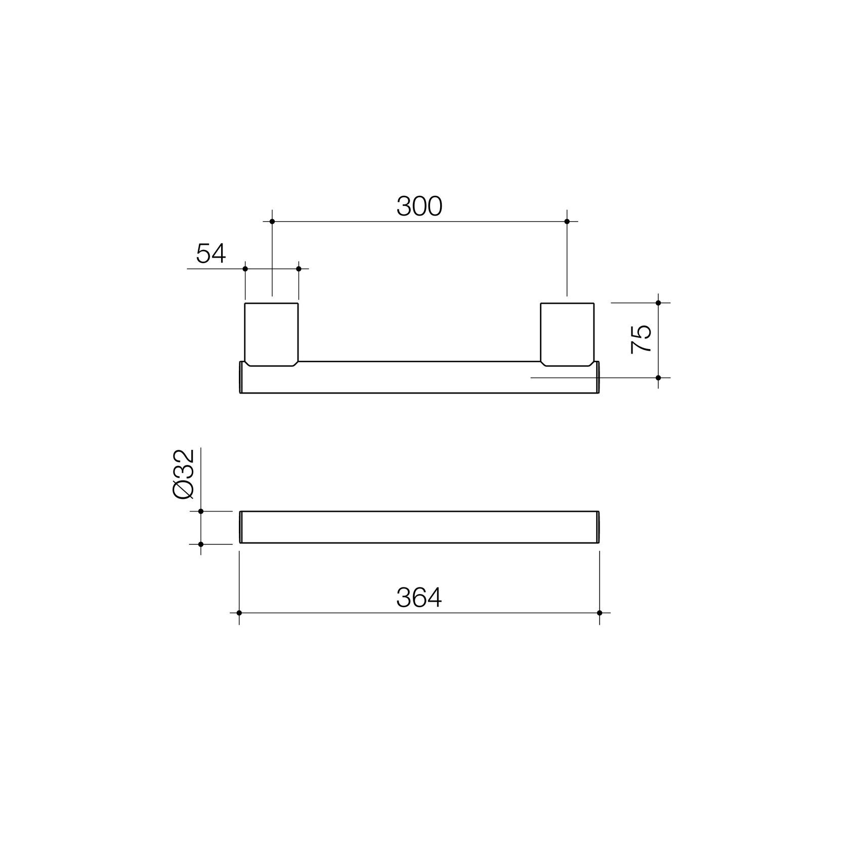 Opal Support Rail 300mm Straight gallery detail image