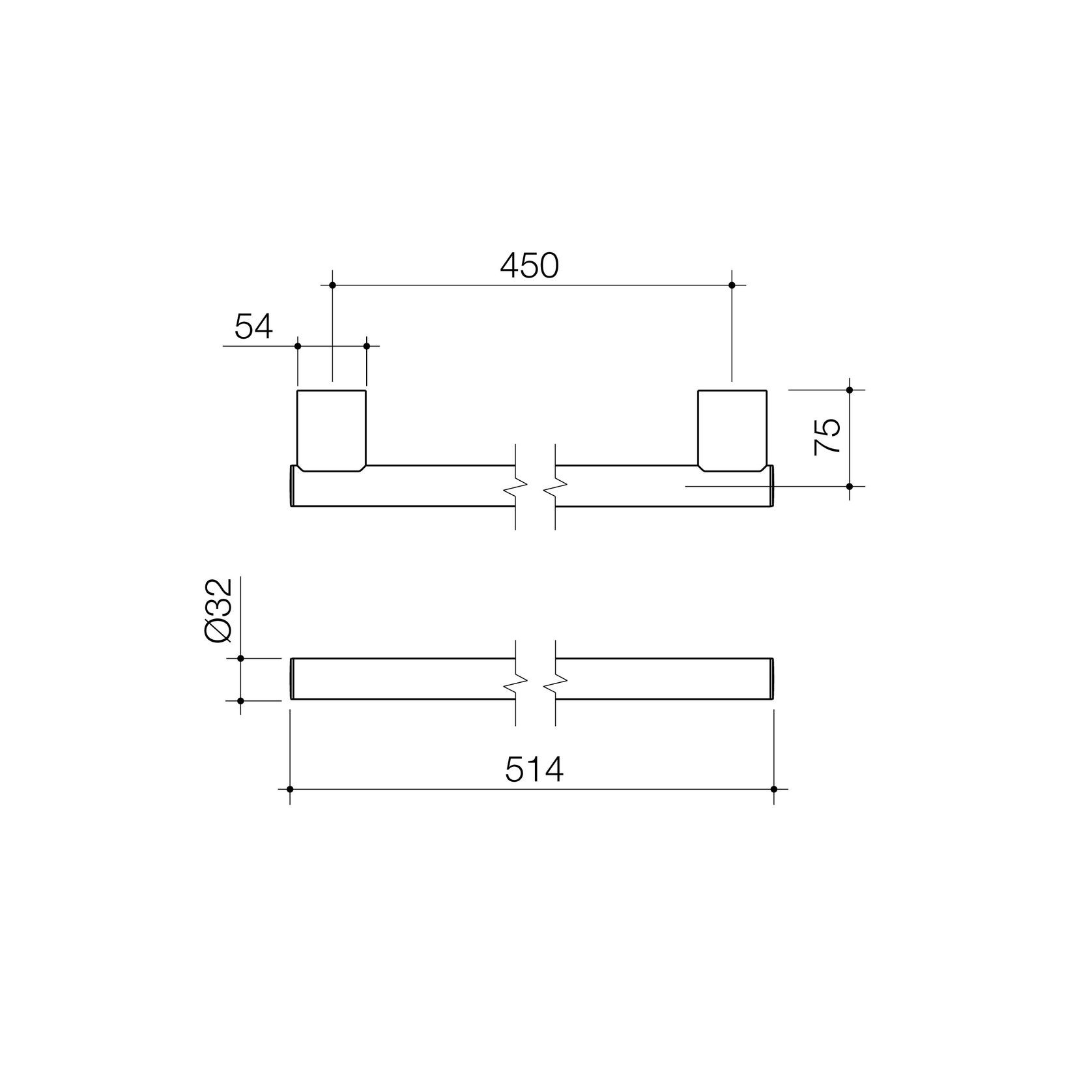 Opal Support Rail 450mm Straight gallery detail image