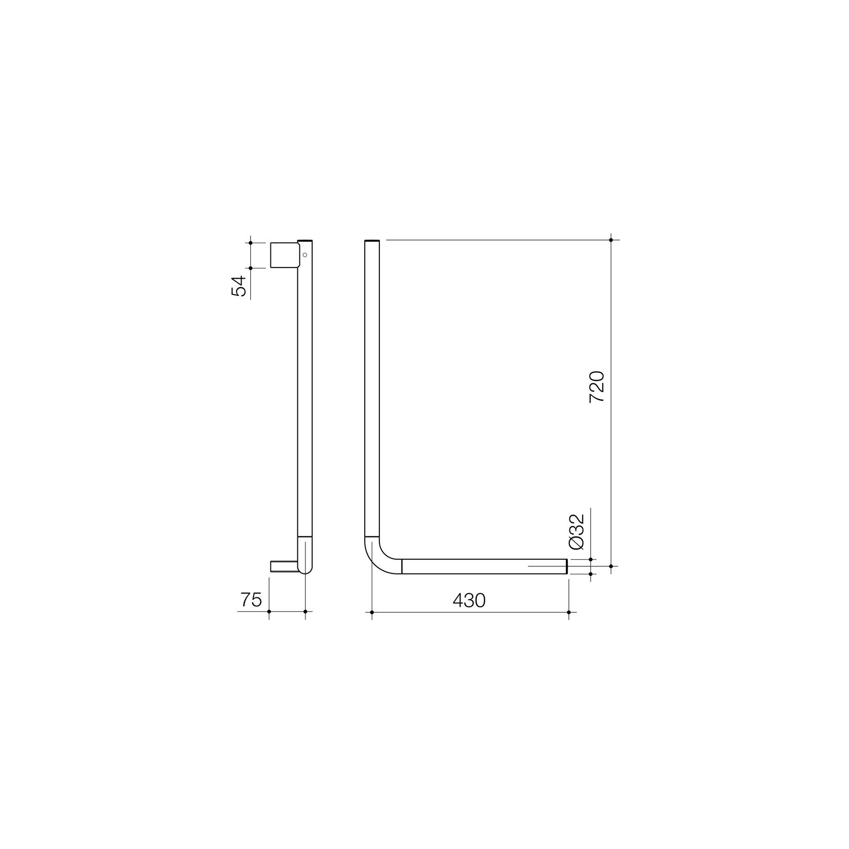 Opal Support Rail 90 Degree Angled gallery detail image