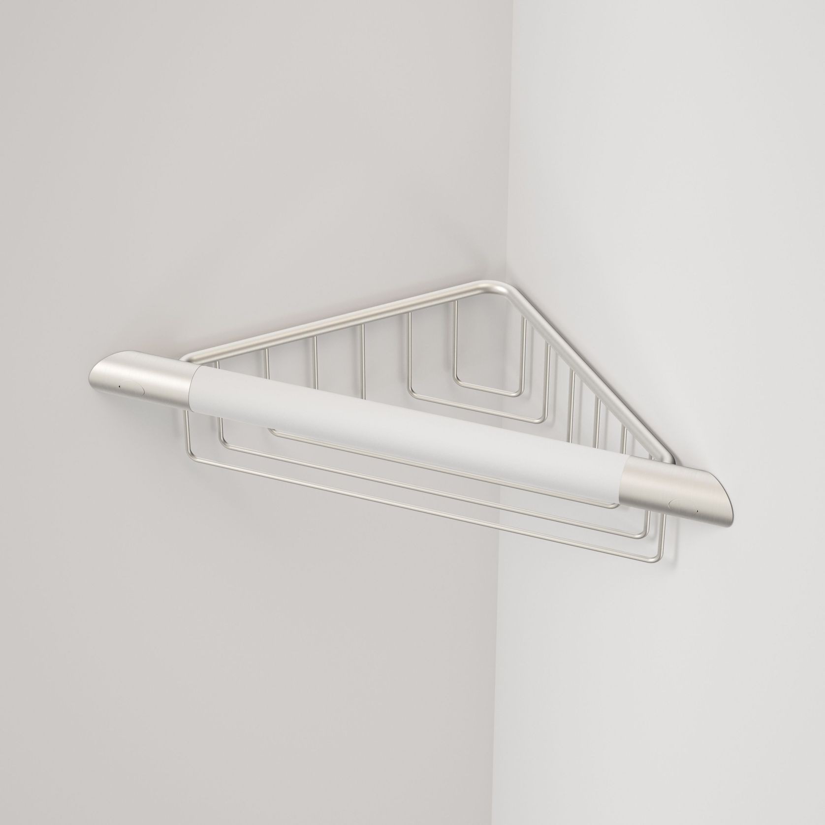 Opal Support Corner Shower Rail with Basket gallery detail image